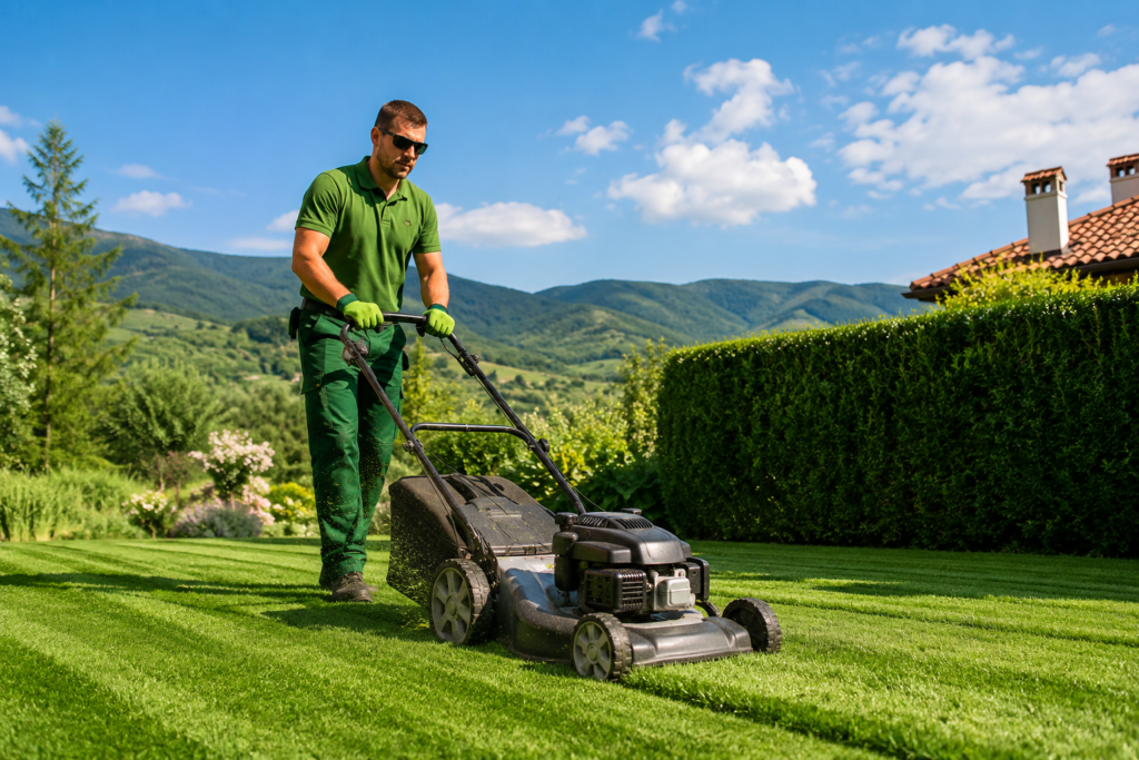 Professional lawn mowing service in Sofia, Bulgaria